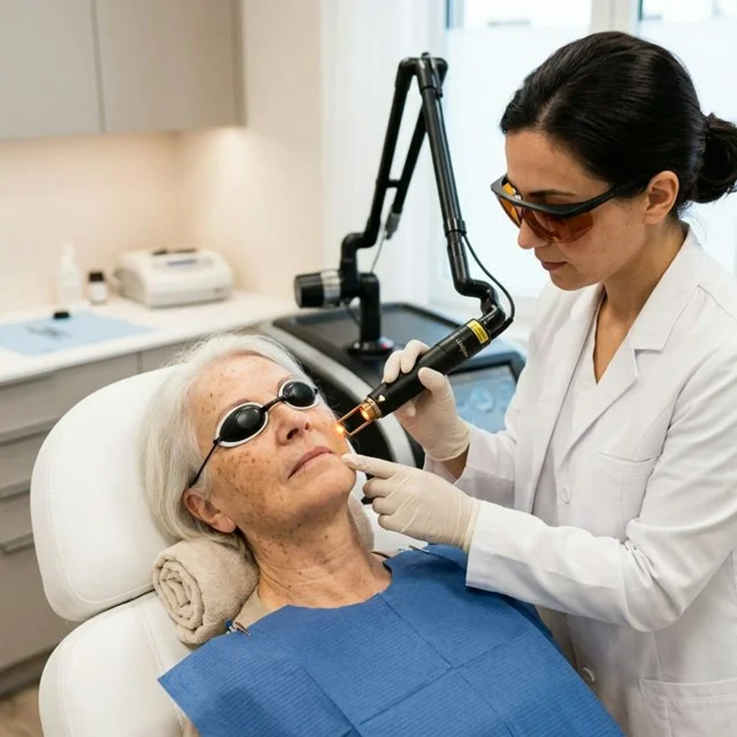 Altersflecken (Lentigines seniles) entfernen mit Laser – Dermatologische Behandlung in der Bodensee Laserklinik